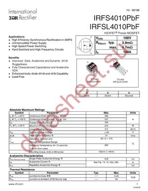 IRFS4010PBF datasheet  